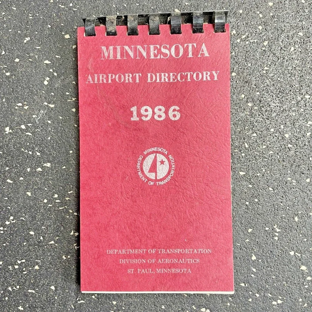 Vtg Minnesota Airport‎ Directory 1986 MN Depart Of Transportation Aeronautics